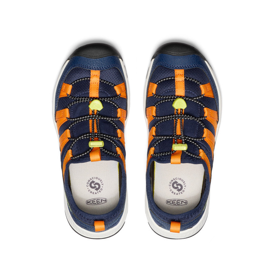 Keen Big Kids' Motozoa Sneaker Naval Academy/Bright Marigold