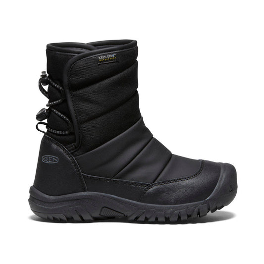 Keen Big Kids' Puffrider Waterproof Winter Boot Black/Steel Grey