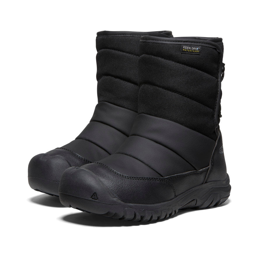 Keen Big Kids' Puffrider Waterproof Winter Boot Black/Steel Grey