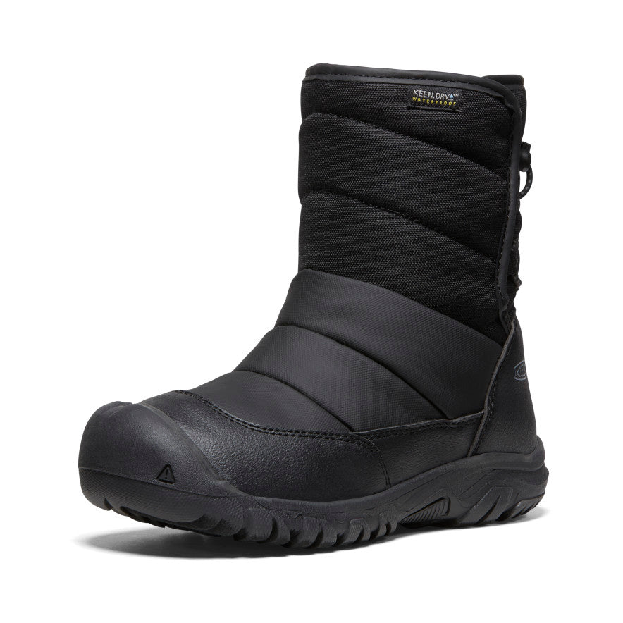 Keen Big Kids' Puffrider Waterproof Winter Boot Black/Steel Grey